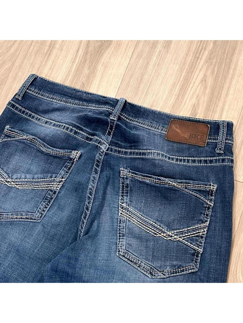 BKE Buckle Tyler Straight Leg Dark Faded Wash Jeans - Fits 34x31!